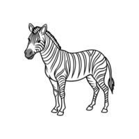 Zebra Outline- Editable on white background Perfect for Any Project vector