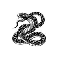 Snake Silhouette- Editable on white background Perfect for Any Project vector
