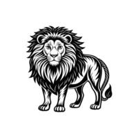 Lion Silhouette- Editable on white background Perfect for Any Project vector