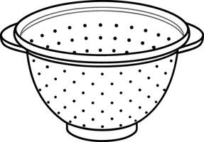 Simple Colander Outline for Design Projects vector