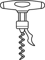 Corkscrew Outline Isolated on White Background vector