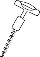 Minimalist Corkscrew Outline Clean Design on White vector
