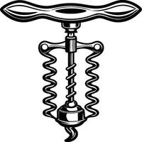 Corkscrew Silhouette Art Clean and Isolated vector