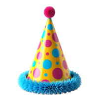 3D Render of Colorful Birthday Party Cap- Transparent Background for Design Use png