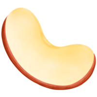 Apple cut into small pieces. Red apples illustration, simple shapes style. png