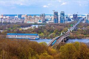 Panoramic view of the city of Kyiv and the Dnieper River photo