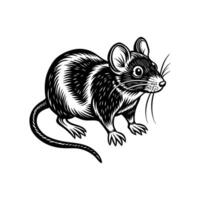 Mouse Silhouette- Editable on white background Perfect for Any Project vector