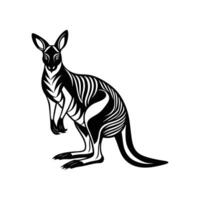 Kangaroo Silhouette- Editable on white background Perfect for Any Project vector