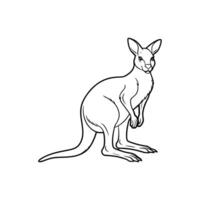 Kangaroo Outline- Editable on white background Perfect for Any Project vector