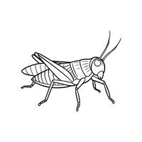 Grasshopper Outline- Editable on white background Perfect for Any Project vector