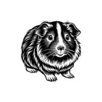 Guinea Pig Silhouette- Editable on white background Perfect for Any Project vector