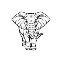 Elephant Outline- Editable on white background Perfect for Any Project vector