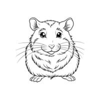 Hamster Outline- Editable on white background Perfect for Any Project vector