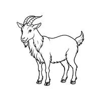 Goat Outline- Editable on white background Perfect for Any Project vector