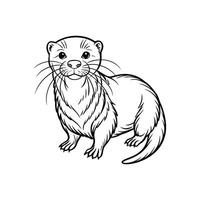 Otter Outline- Editable on white background Perfect for Any Project vector