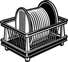 Dish Rack Silhouette Illustration for Designers vector