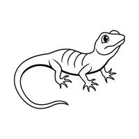 Lizard Outline- Editable on white background Perfect for Any Project vector