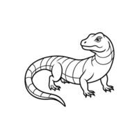 Komodo Outline- Editable on white background Perfect for Any Project vector