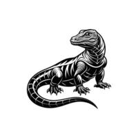Komodo Silhouette- Editable on white background Perfect for Any Project vector