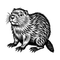 Beaver Silhouette- Editable on white background Perfect for Any Project vector