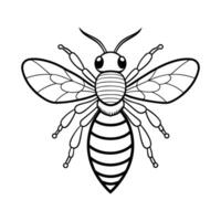 Bee Outline- Editable on white background Perfect for Any Project vector