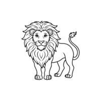 Lion Outline- Editable on white background Perfect for Any Project vector