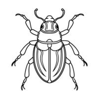Beetle Outline- Editable on white background Perfect for Any Project vector