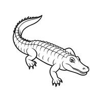Alligator Outline- Editable on white background Perfect for Any Project vector