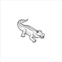 Crocodile Outline- Editable on white background Perfect for Any Project vector