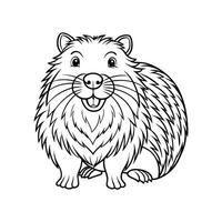 Beaver Outline- Editable on white background Perfect for Any Project vector