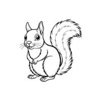 Squirrel Outline- Editable on white background Perfect for Any Project vector