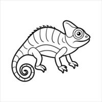 Chameleon Outline- Editable on white background Perfect for Any Project vector