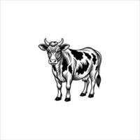 Cow Silhouette- Editable on white background Perfect for Any Project vector