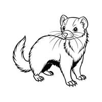 Ferret Outline- Editable on white background Perfect for Any Project vector
