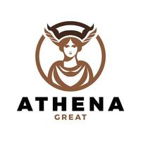 Shield of Athena Icon Logo Design Template vector