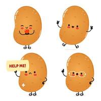 Funny Potato characters bundle set. hand drawn doodle style cartoon character illustration icon design. Cute Potato mascot character collection vector