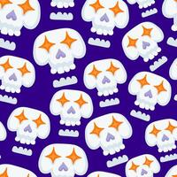 seamless pattern with skulls vector
