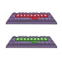 Halloween Sign Blood And Green Slime On Computer Keyboard Set Illustration vector