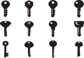 Key Icon Set Illustration With White Background. vector