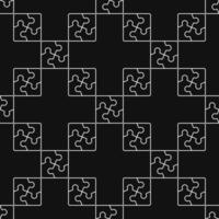 Jigsaw Puzzle creative seamless pattern in outline style vector