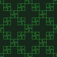 Four Connected Jigsaw Puzzle Pieces linear seamless pattern vector