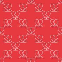 Jigsaw Puzzle Heart linear seamless pattern vector