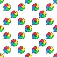 Jigsaw Puzzle Speech Bubble colored seamless pattern vector