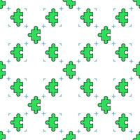 Green Jigsaw Puzzle colored minimal seamless pattern vector