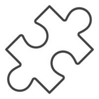 Jigsaw Puzzle Element minimal icon or symbol in outline style vector