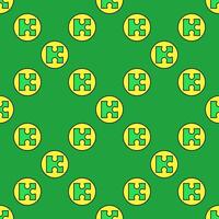 Circle with Green Puzzle Jigsaw Puzzles colored seamless pattern vector