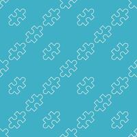 Jigsaw Puzzle Element minimal seamless pattern in outline style vector