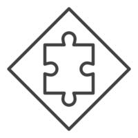 Jigsaw Puzzle Pieces minimal linear icon or symbol vector