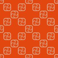 Puzzle Jigsaw Pieces seamless pattern in thin line style vector