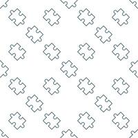 One Jigsaw Puzzle Piece seamless pattern in outline style vector